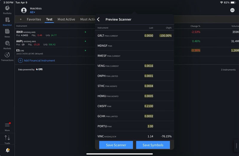The new advanced scanners save scanner or save sybol buttons on the iPad
